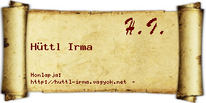 Hüttl Irma névjegykártya