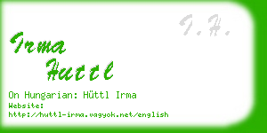 irma huttl business card
